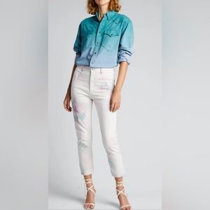 NWT ISABEL MARANT ÈTOILE LANEA Textured TIE DYE Straight pants FR40 US 8